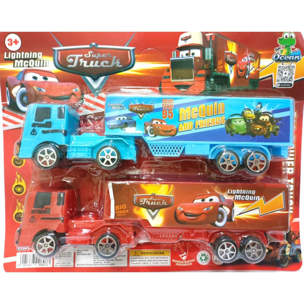 Mainan Mobil Mobilan Truk Kontainer McQueen Super Truck Isi 2 Pcs OCT 6394