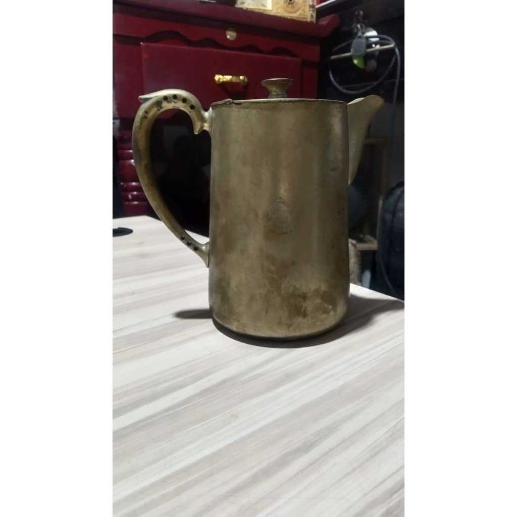 Teko Antik NAAFI Logam Lapis Perak Kuno Jadul Antik