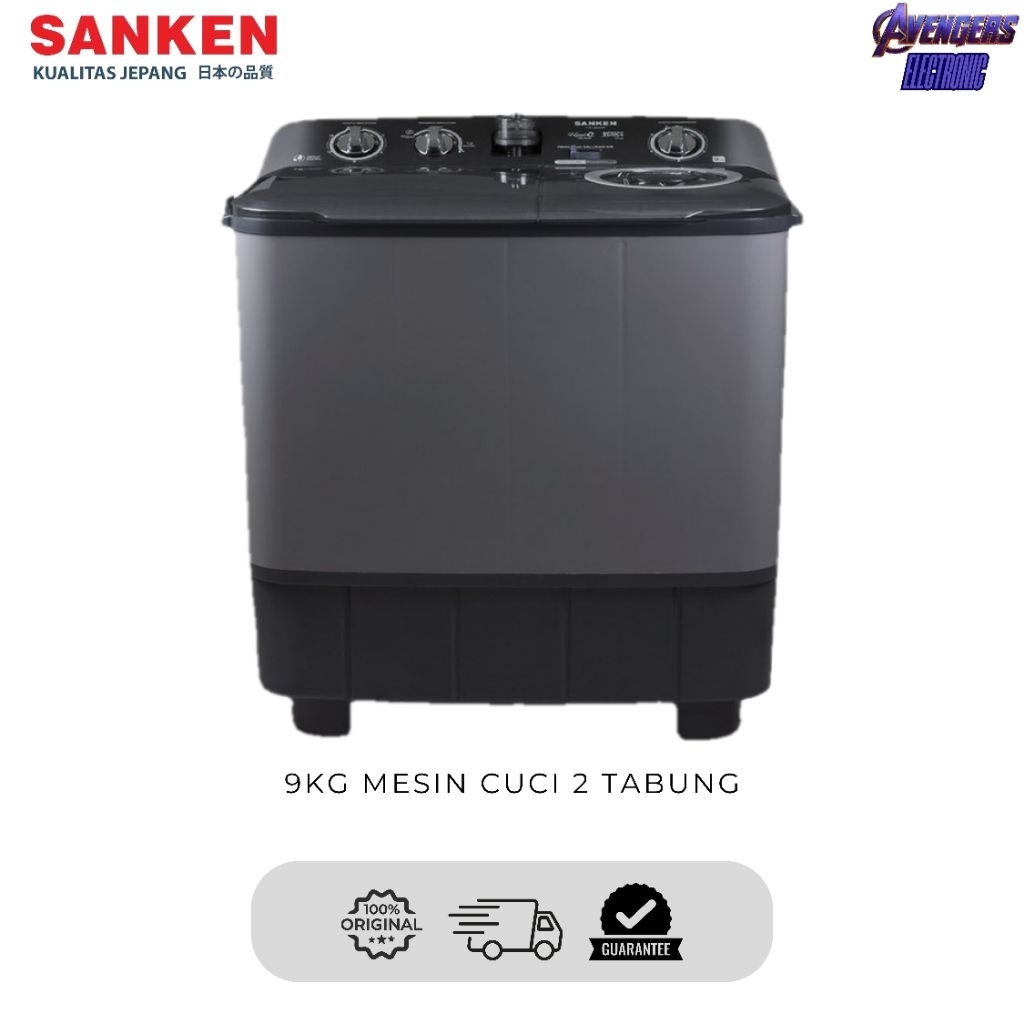 Sanken 9650 Mesin Cuci 2 Tabung 9 Kg