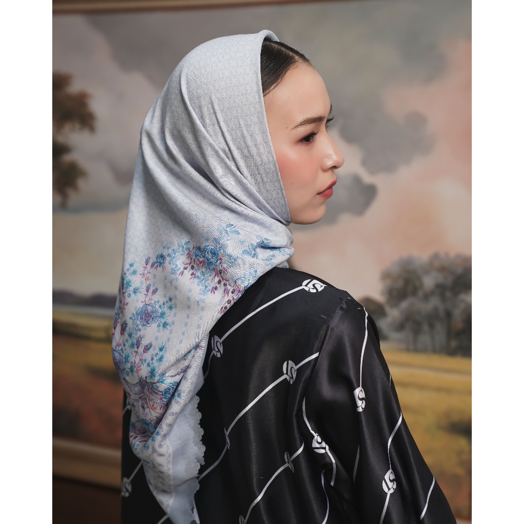 La Sabellè - Fleur De Rose Scarf - Cloudy Sky