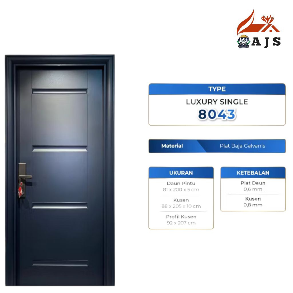 PANPAN - (LUXURY SINGEL 8043) Pintu Baja Kamar Tidur / Pintu Baja Utama