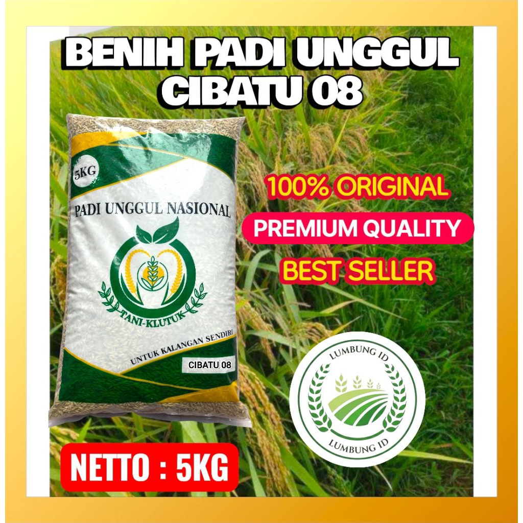 benih padi biji padi unggul CIBATU 08 original produk kemasan 5kg