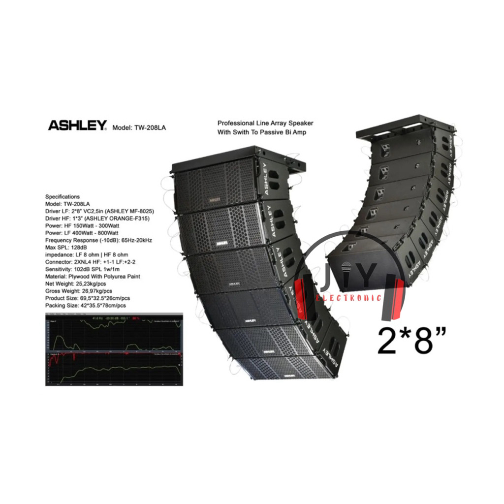 Speaker Line Array 8 inch Ashley TW-208LA TW208LA TW 208 LA Original
