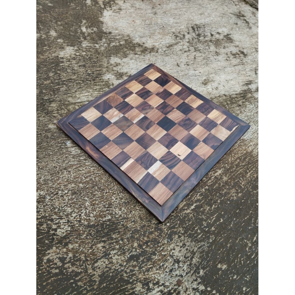Papan Catur Kayu jati Kombinasi Kayu Sonokeling Solit/ Papan catur Minimalis