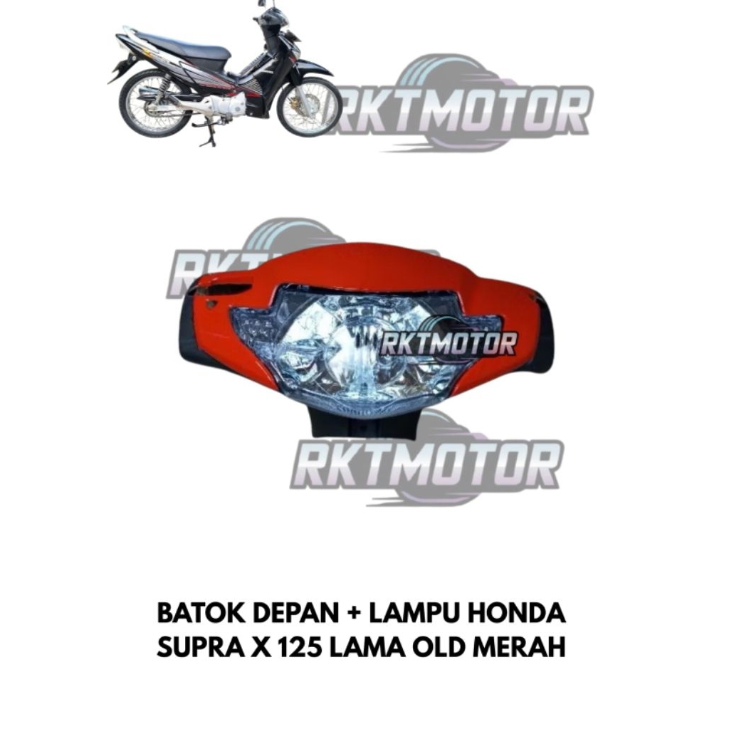 BATOK DEPAN+LAMPU SUPRA X 125 LAMA OLD MERAH // BATOK DEPAN LAMPU SUPRA X 125 LAMA MERAH