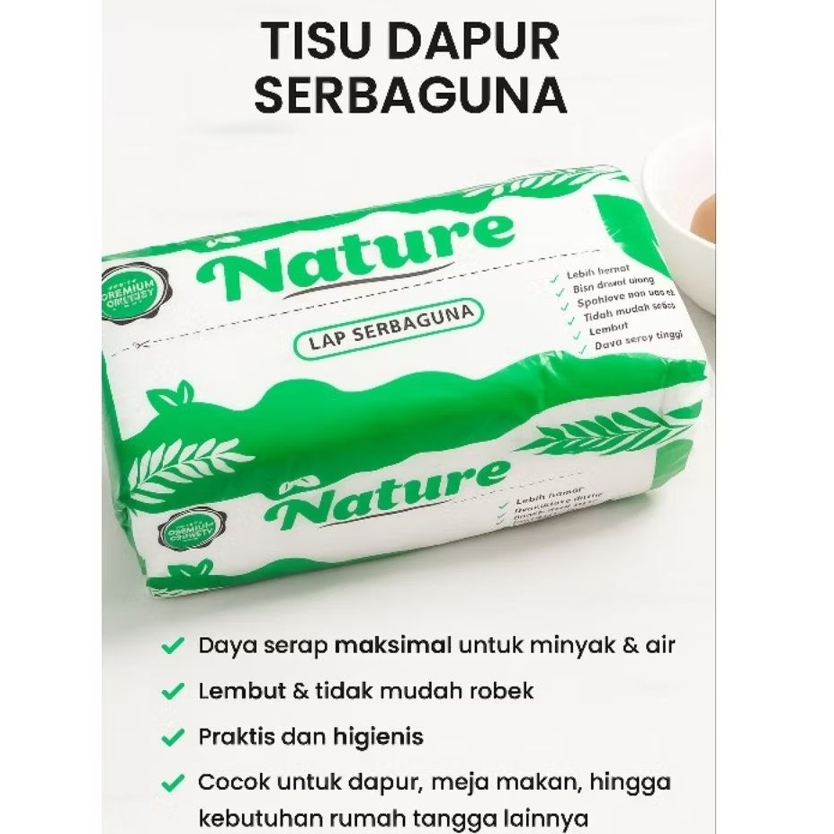 Tisu Kompor Lap Serbaguna Nature 200gr Bisa Dicuci Ulang