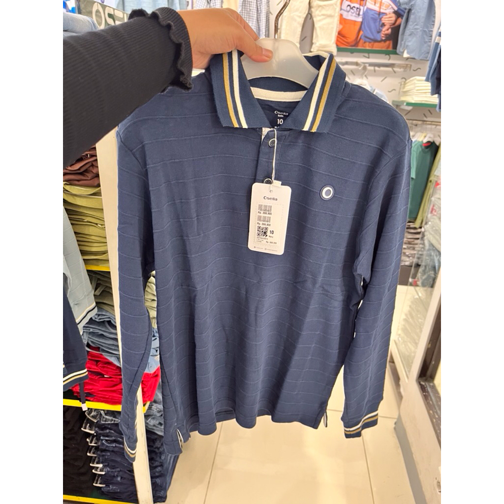 kaos lengan panjang anak laki-laki motif polos by osella kids