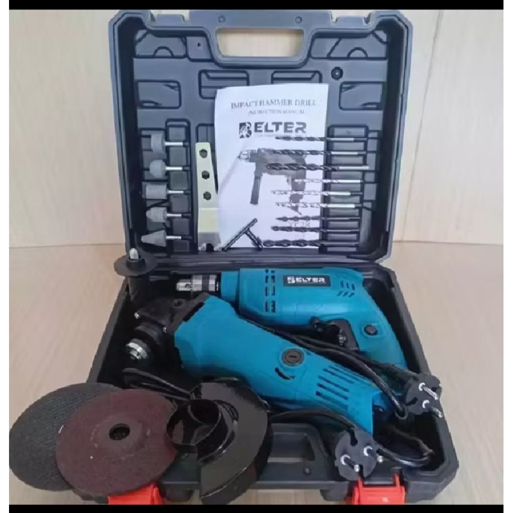 (SEPAKET) Bor + Gerinda BELTER satu set paket Mesin Bor 10mm dan Gerinda 4inch