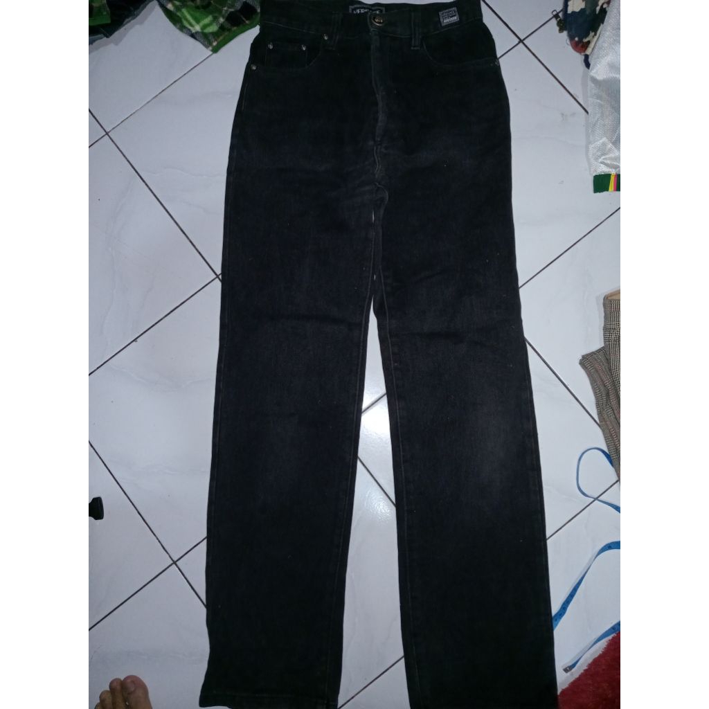 celana jeans vintage versace couture black second