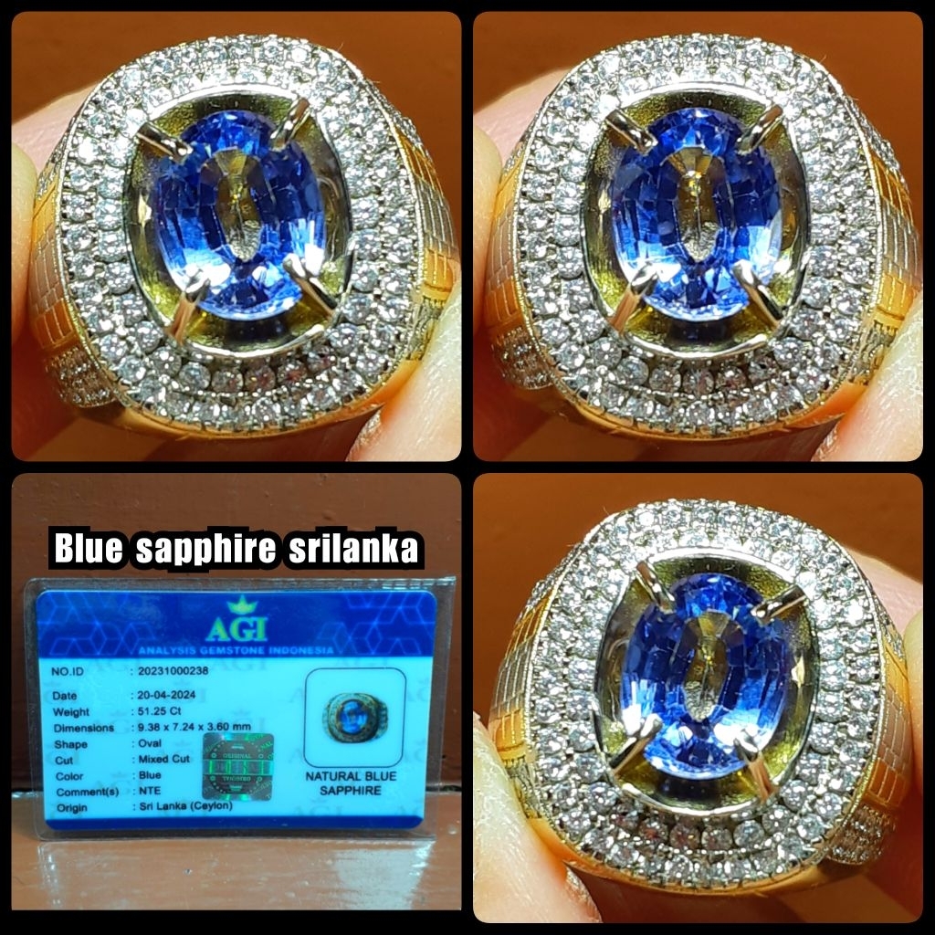 Blue sapphire ceylon NTE kelas kontes HQ