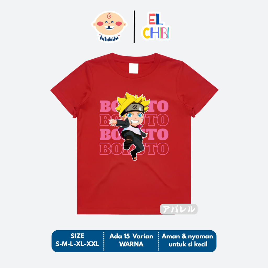 Kaos Anak Laki-Laki Perempuan Kaos Anak Anime Boruto