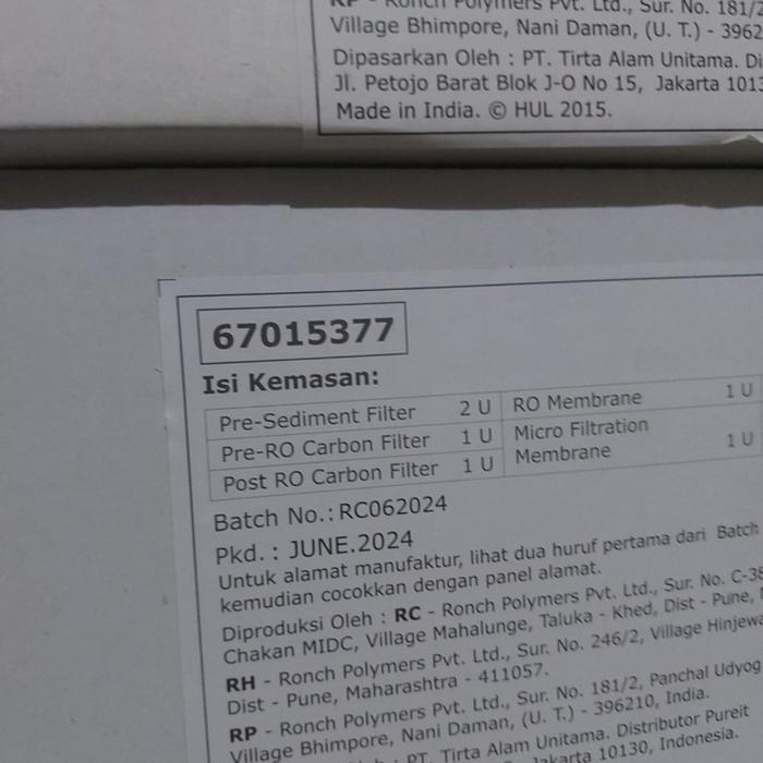 BEBAS ONGKIR - Filter Pureit Ultimate GKK2 GKK 2 Pureit Ultimate 1020 dan Ultimate Slim 418