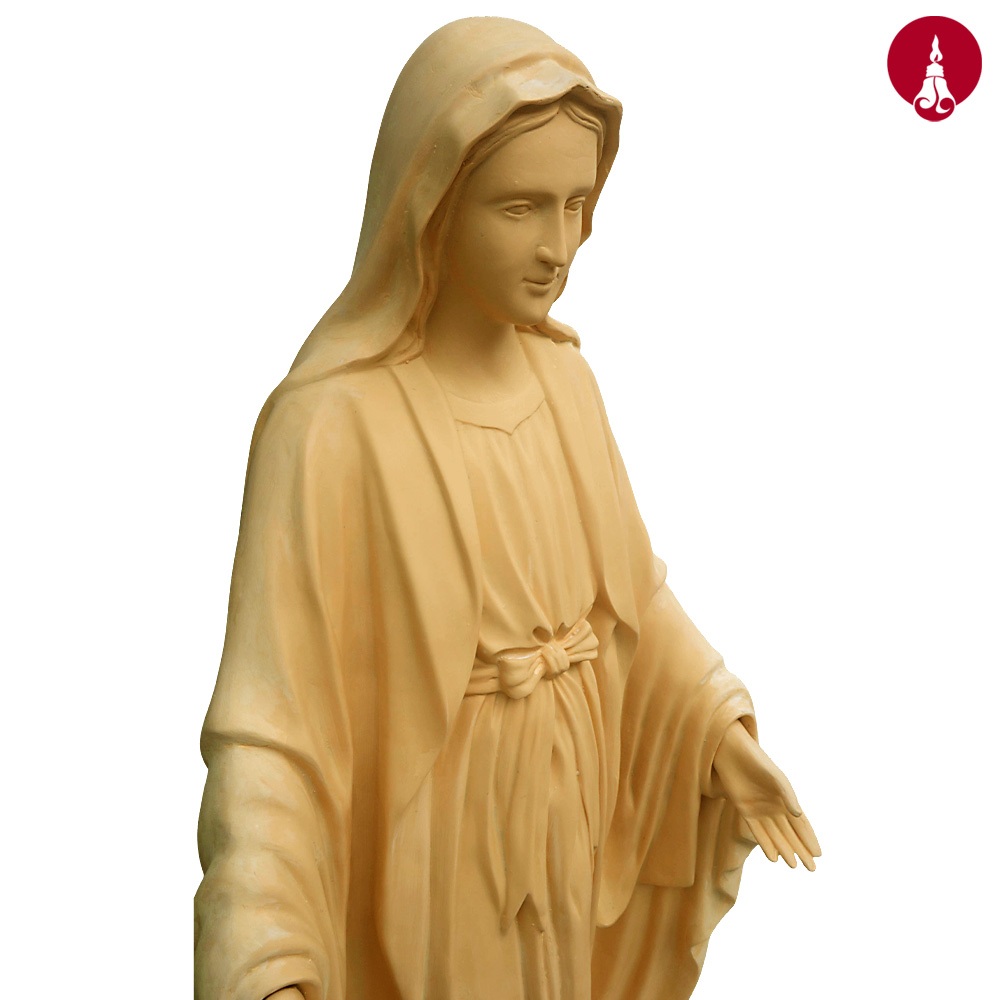 Patung Rohani Bunda Maria Tangan Terbuka 1 meter Size 100 Fiberglass Motif Warna Batu Alam