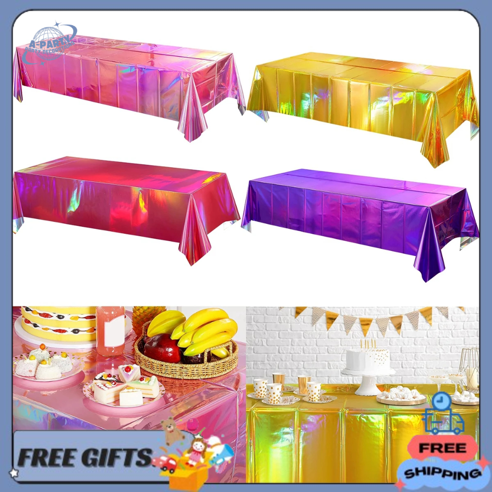 PartyHouse Taplak Meja Glossy Premium Anti Air Polos Plastik/ Taplak Meja Tebal Untuk Dekorasi Pesta