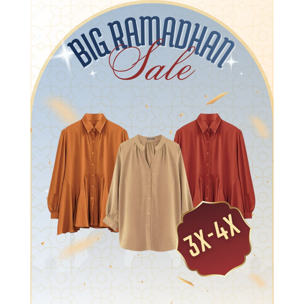 Bigissimo - Big Ramadhan Sale SERBA DISKON 1 HARGA | Blouse Atasan Tunik Wanita 3X - 4X Bigsize Jumb