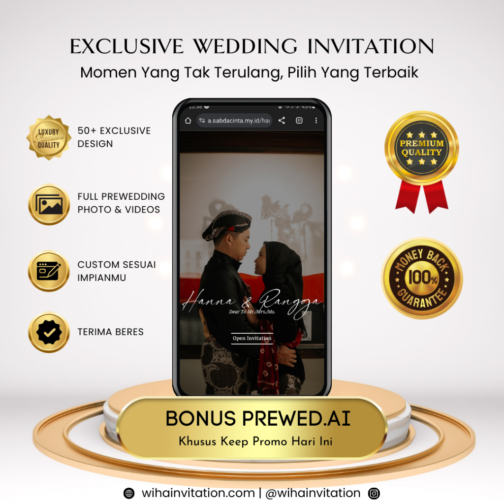 [Bonus Prewed.AI] Undangan Digital Pernikahan Tema Adat Jawa | Undangan Website Adat Jawa | Undangan