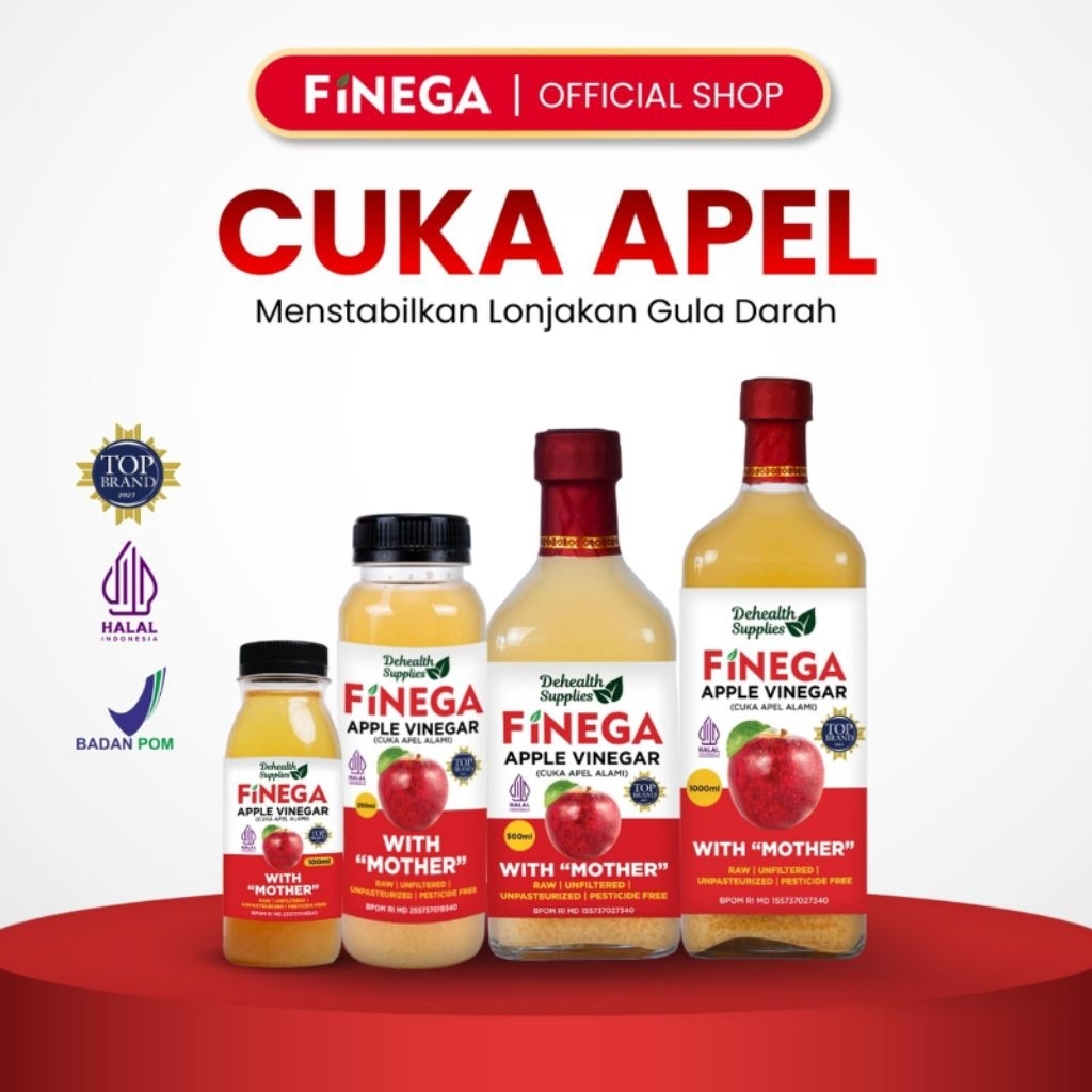Vinega Cuka Apel 100 ml | Vinega Cuka Apel 250 ml | Vinega Cuka Apel 500 ml