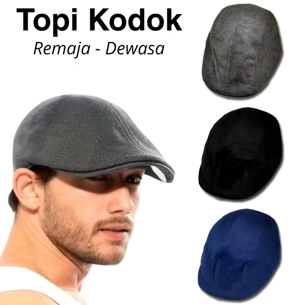 Topi Kodok Pria Dewasa / Flat Cap Hat / Topi Copet / Topi Pelukis / Topi Sutradara / Topi Patino