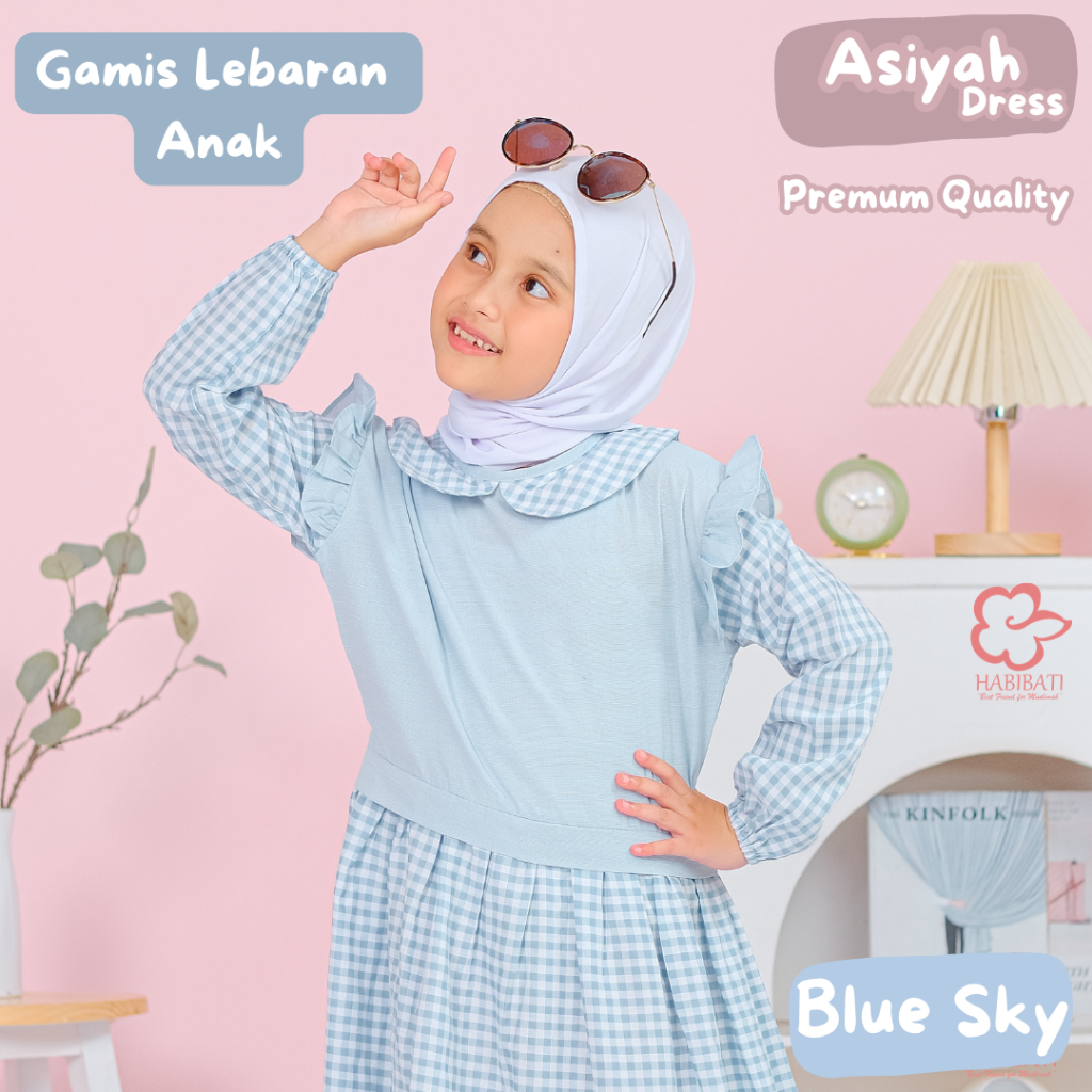 HABIBATI | GAMIS ANAK PEREMPUAN ASIYAH DRESS BLUE SKY Gamis Anak Lebaran 2026