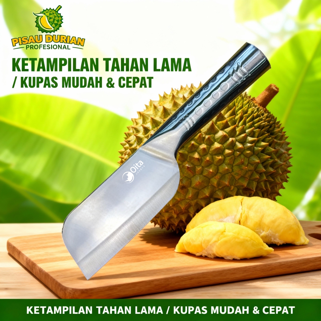 Cassi Super Tajam Pisau Durian  Stainless Steel Anti Karat Tebal Fulltang 270*150*60mm