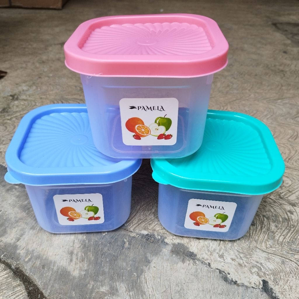 Toples plastik kotak 1kg/toples kue/toples kacang/toples serbaguna