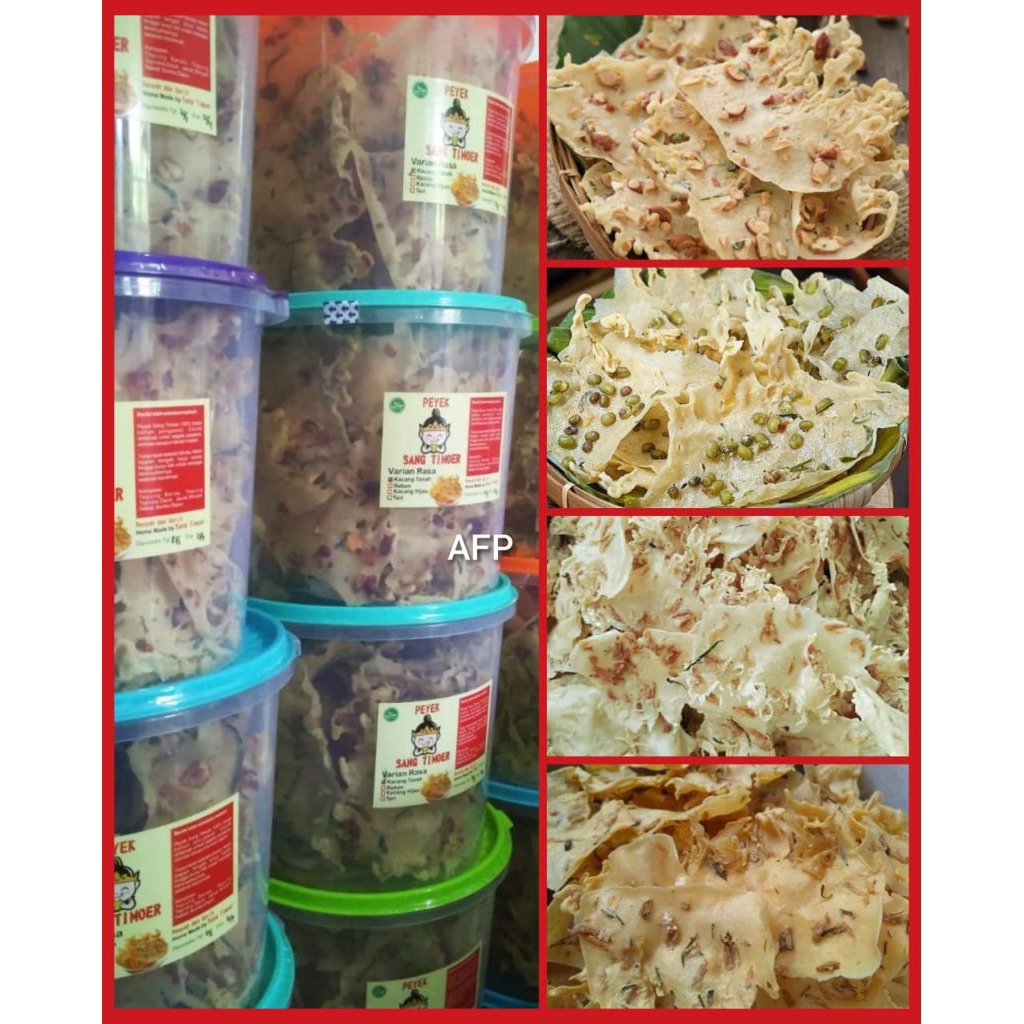 Petek Rampi peyek kacang tanah, peyek rebon, peyek kacang ijo 5Liter