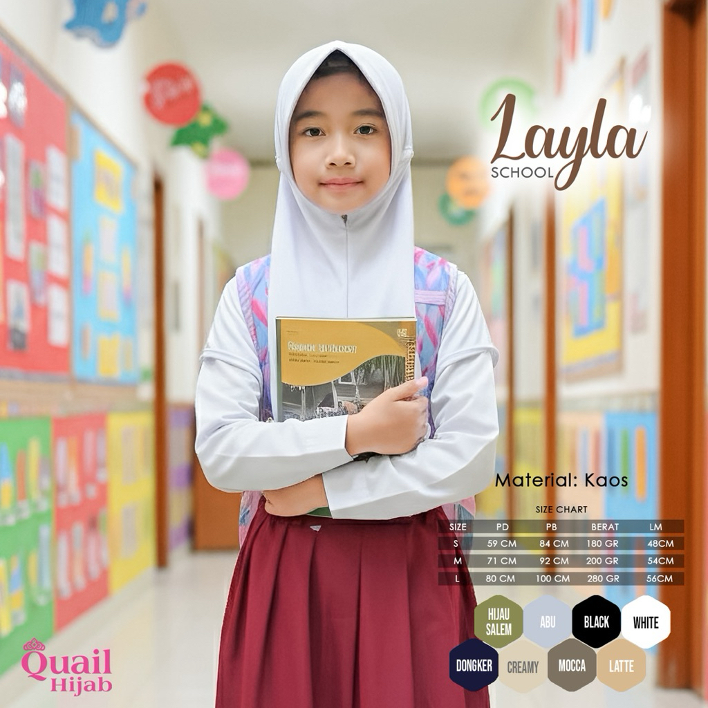 Quail Hijab - LAYLA SCHOOL HIJAB ORI QUAIL