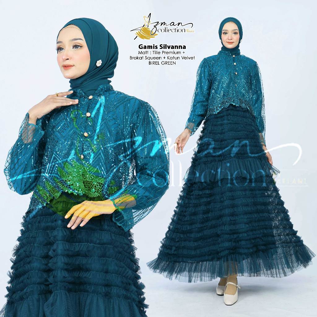 GAMIS SILVANA CARDIGAN BROKAT SQUEEN-PRMIUM-HIGHQUALITY Baju Gamis Muslim Terbaru 2025 Model Baju Pe