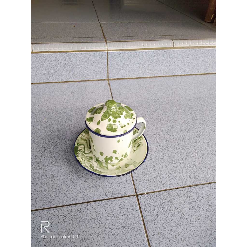 SET MUG SENG BLIRIK ENAMEL 8 CM