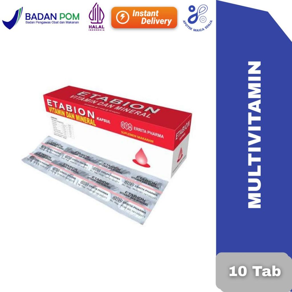 Etabion 10 Tablet Multivitamin Penambah Darah - Suplemen Anemia & Ibu Hamil