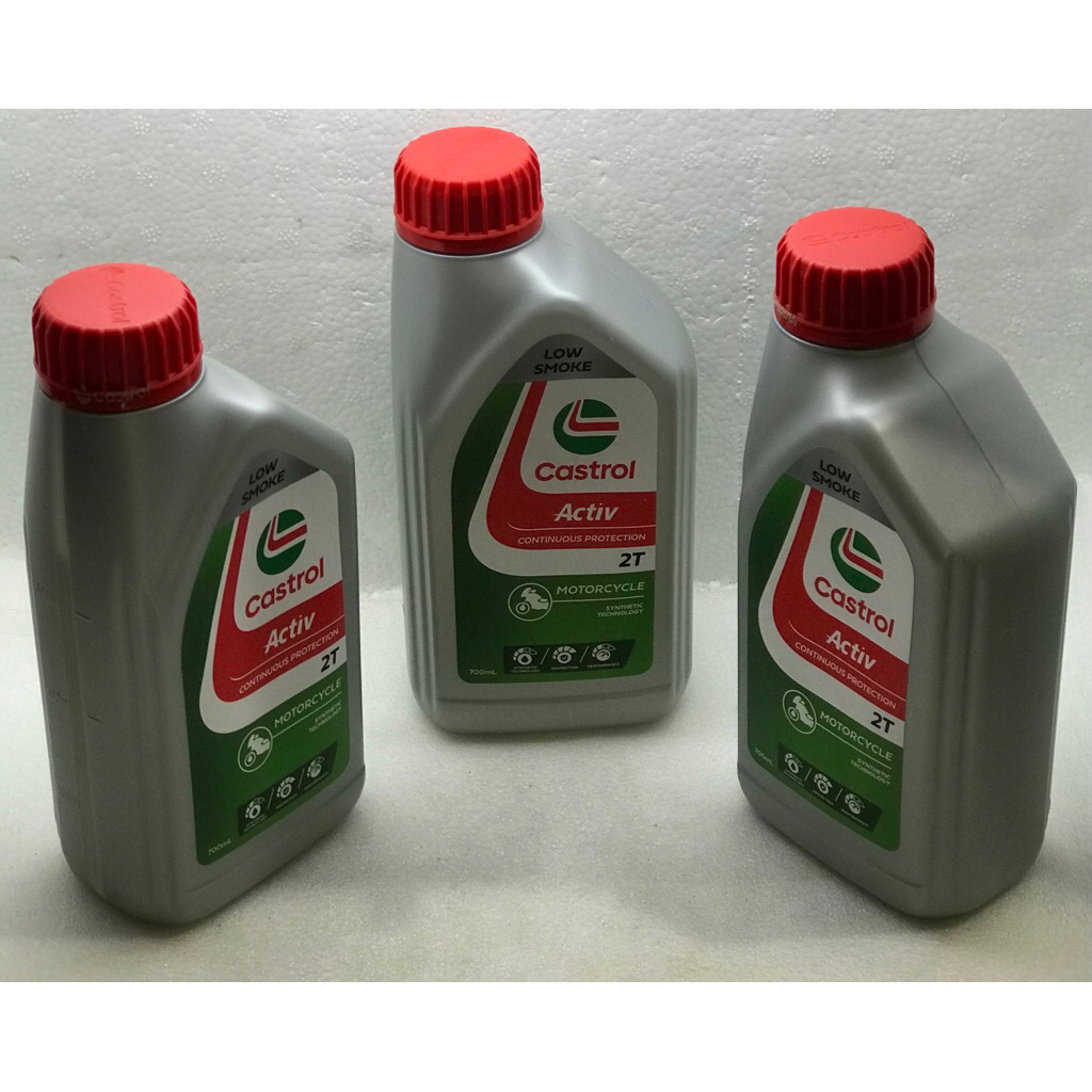Oli Mesin Motor 2 Tak Castrol Activ 2T 700ml - Perlindungan Ganda, Teknologi Pembersih Aktif, Pembak