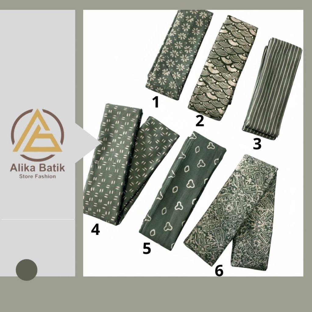 Batik Cap 1 warna hijau/ batik Tasik/ batik kekinian/ seragam keluarga