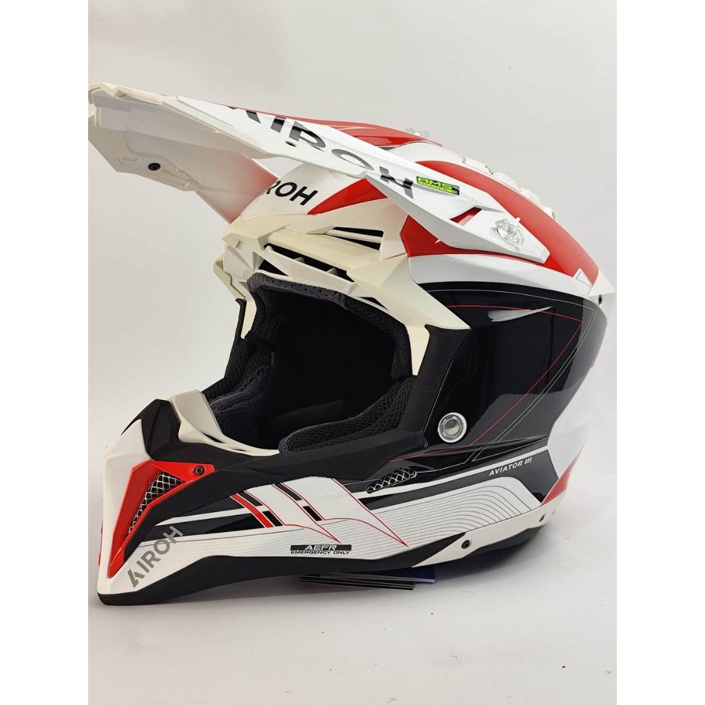 HELM AIROH AVIATOR 3 SABER RED GLOSS ORIGINAL