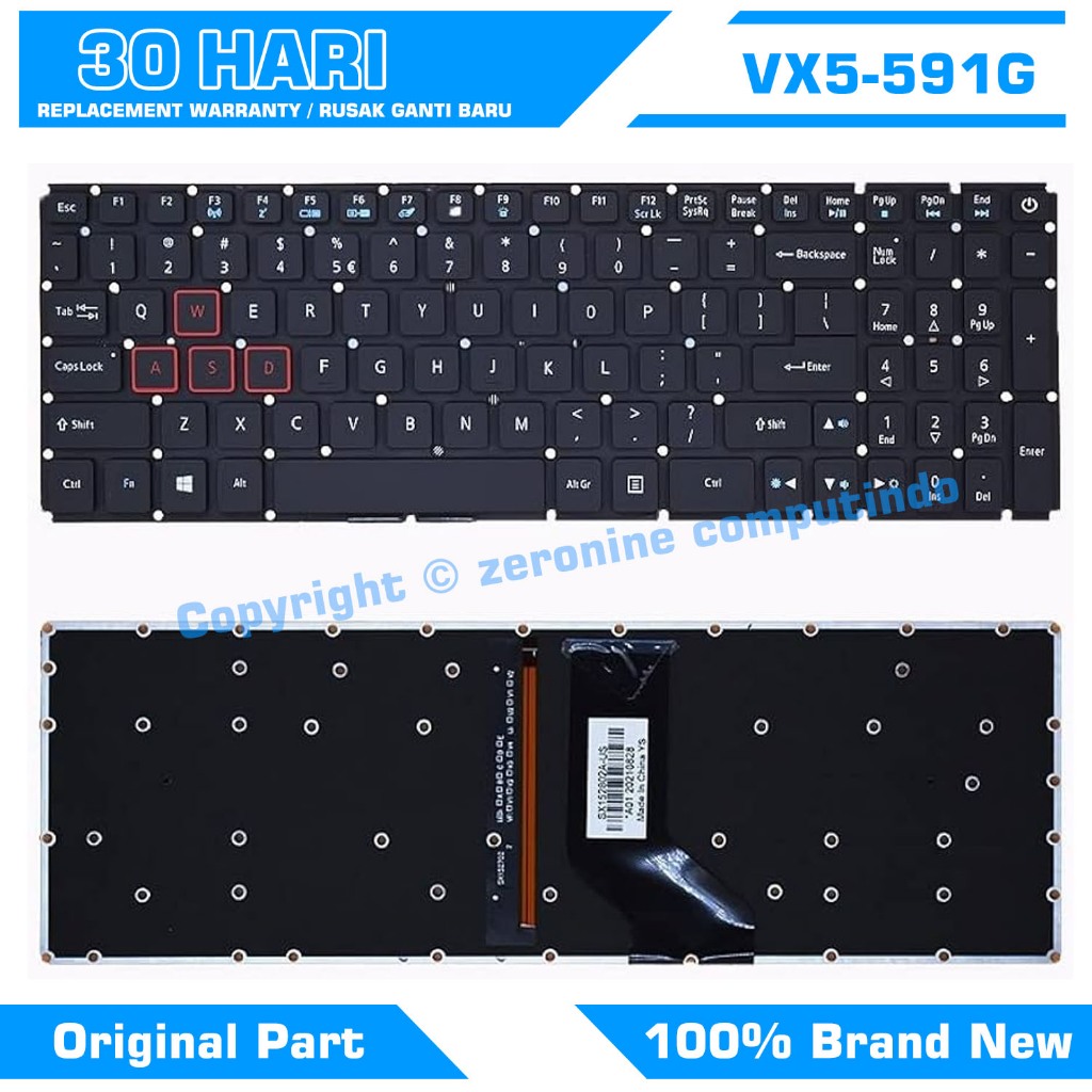 Keyboard Acer NITRO 5 VN7-593 G3-571 G9-591 VX15 VX5-793 VX5-591G