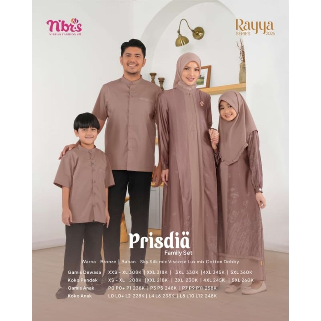 NIBRAS SARIMBIT PRISDIA BRONZE HARGA MURAH |CASUAL TRENDY FAMILY SET