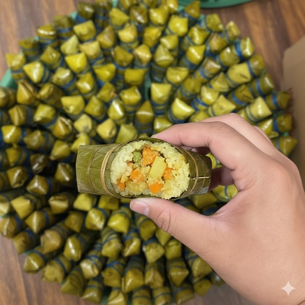 HOMEMADE Lontong isi Kentang Wortel Ayam Oncom Arem Arem Buras Serundeng Homemade Fresh Lezat Dapoer