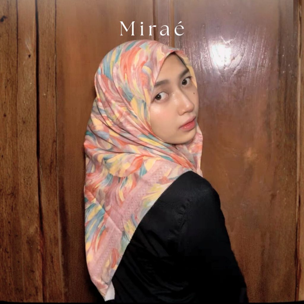 Mirae - Khadijah Scarf - Hijab Segiempat Voal Motif - Motive Square Hijab - Limited Series
