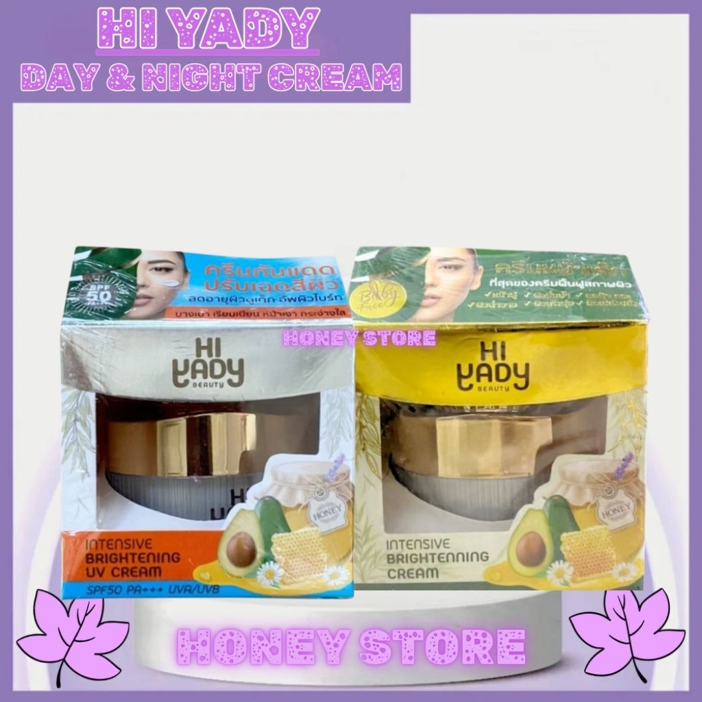 [READY] HI YADY HIYADY INTENSIVE BRIGHTENING CREAM DAY CREAM SPF50 KRIM SIANG | HI YADY NIGHT CREAM 