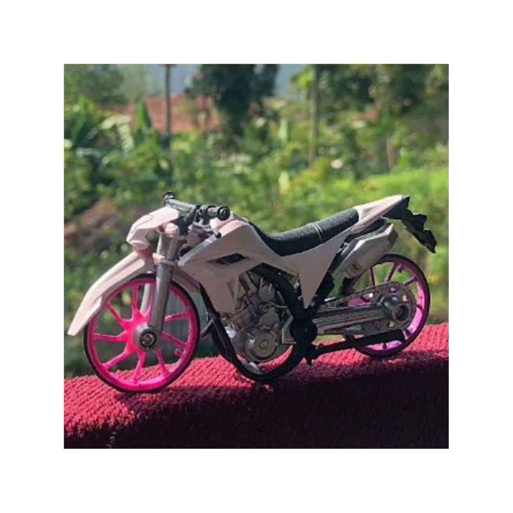 miniatur speda motor crf/surek warna putih