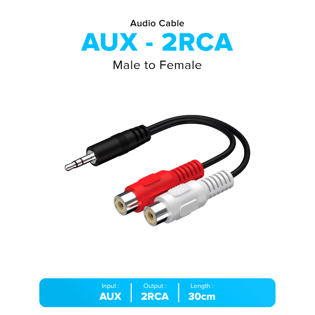 3.5MM Male to 2 RCA Female Adapter Cable HiFi Stereo Kabel Audio