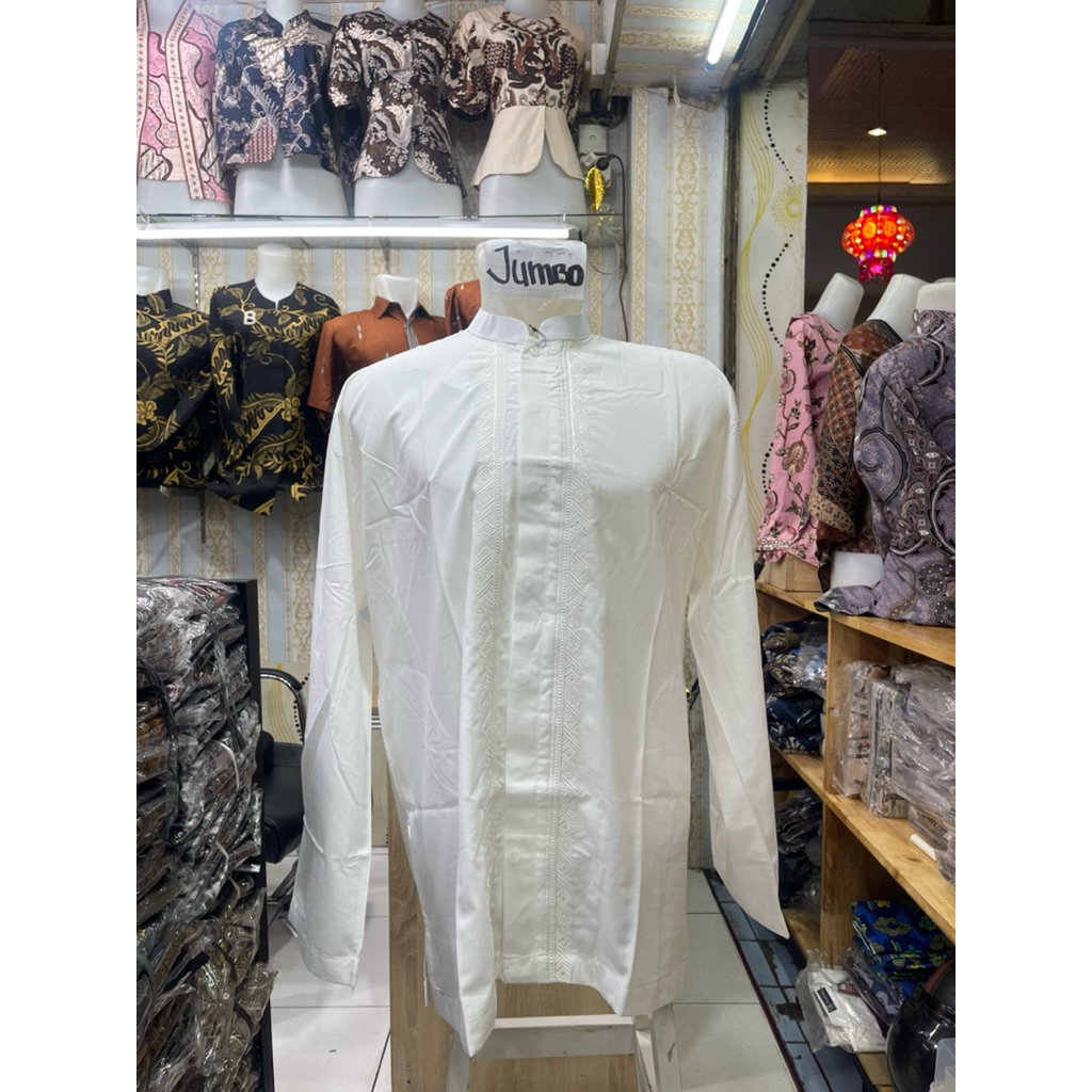 Baju Koko Pria Premium Putih Khusus Jumbo