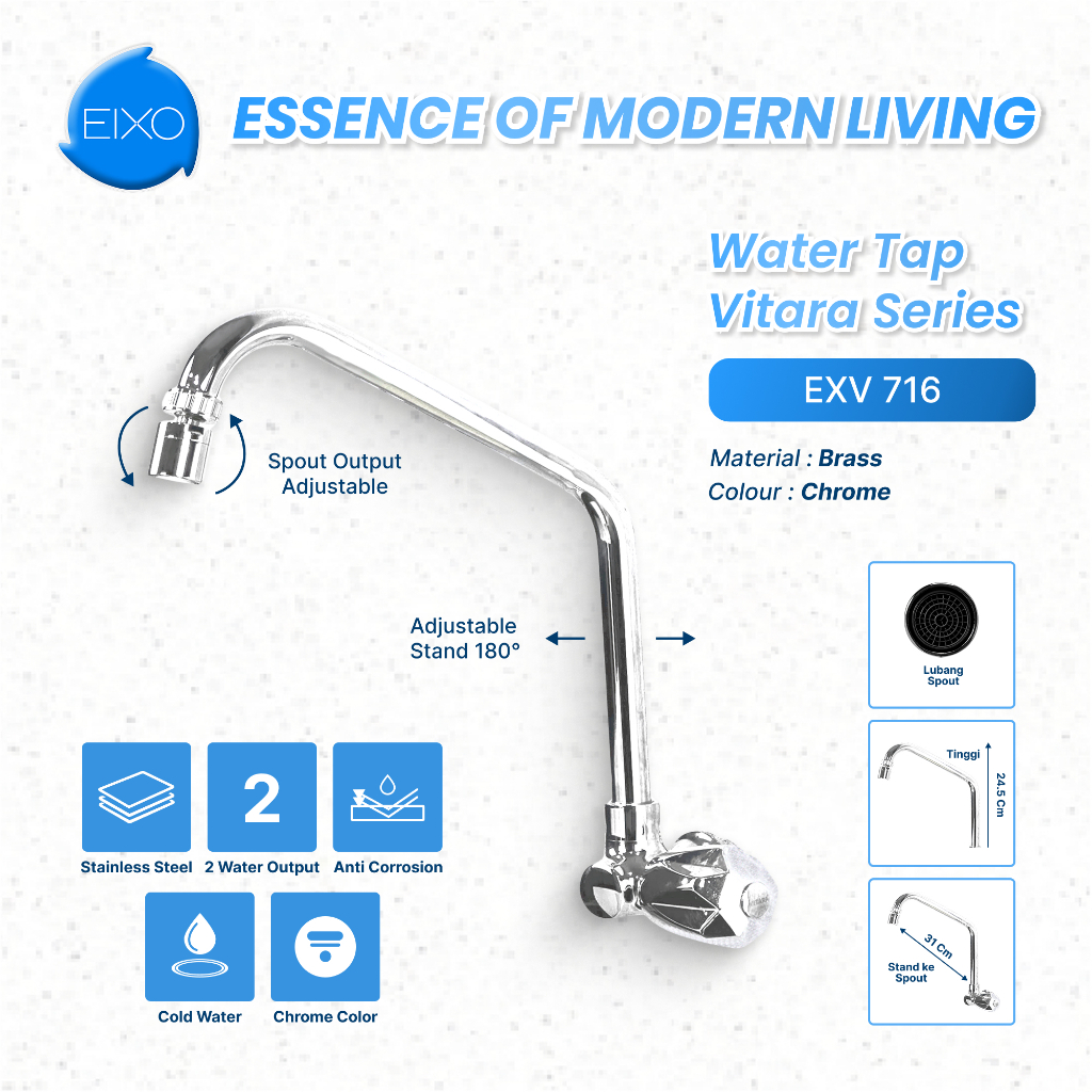 Keran Sink Meja / Tembok Kuningan EIXO VITARA EXV 715 / 716