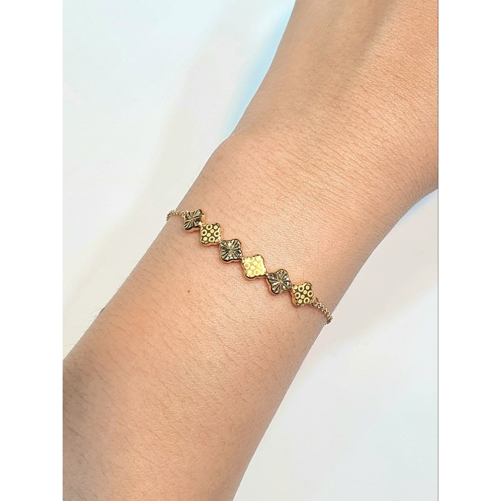 Gelang Rantai Emas Model Clover 1.77 Gram 700 16k (RH425)
