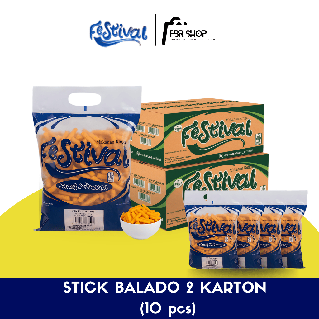Snack Festival Stik Balado 2 Dus - Cemilan Snack Rasa Balado
