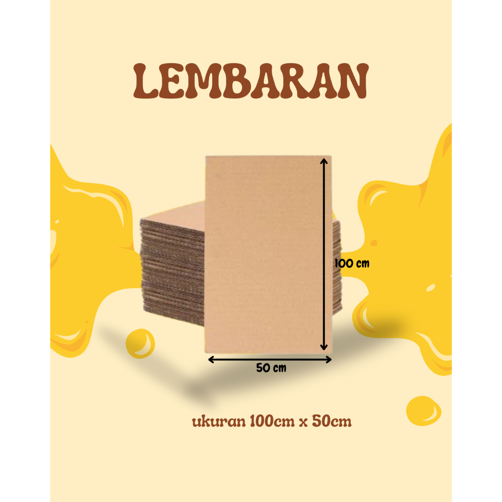 Kardus Karton Lembaran Double Wall Ukuran 100x50 Cm