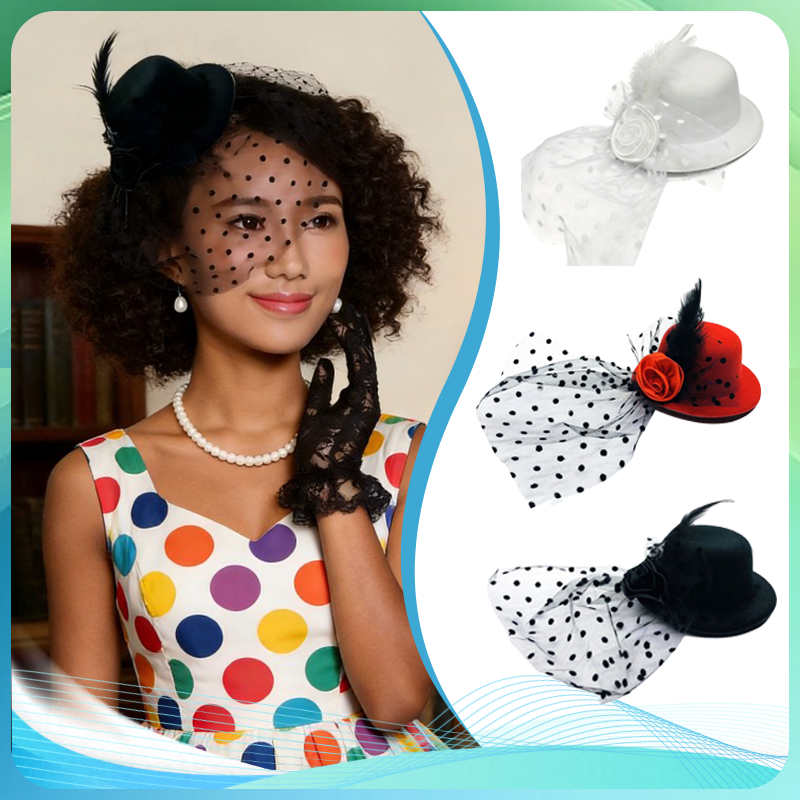 Topi Jaring Hiasan Rambut Kepala Jepitan Rambut Topi Jepit Topi Hiasan Rambut Jaring