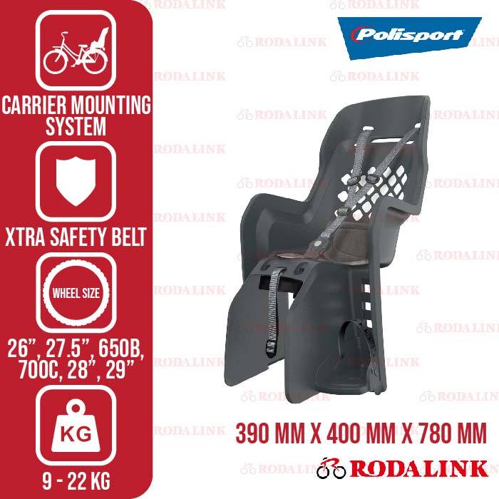 Polisport Kursi Boncengan Sepeda Anak Joy – Baby Carrier dengan Carrier Mounting, Aman & Nyaman