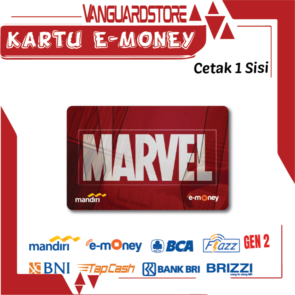 KARTU E MONEY E TOLL LOGO MARVEL SUPERHERO ANIME 40 EMONEY MANDIRI FLAZZ BCA BNI TAPCASH BRIZZI