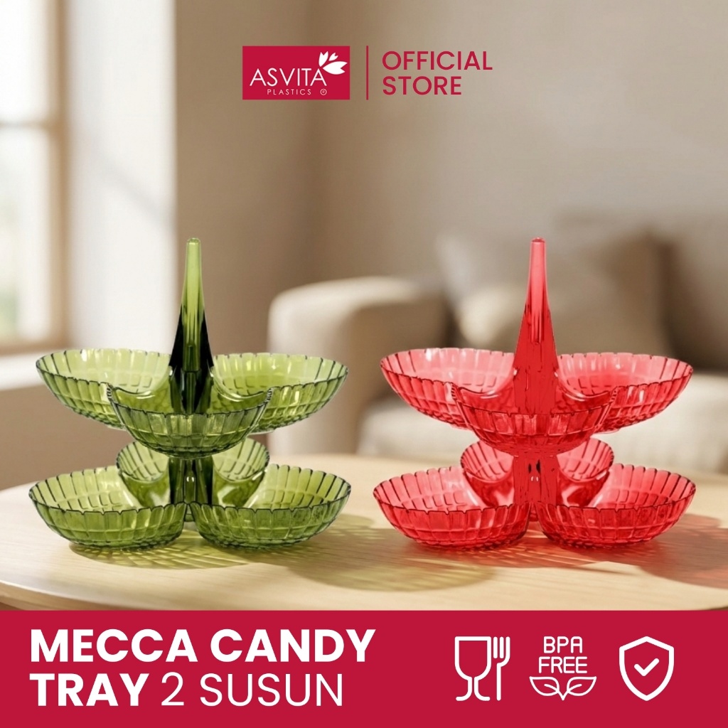 ASVITA Mecca Candy Tray Wadah Makanan Plastik Susun 2 Food Grade MCT 288