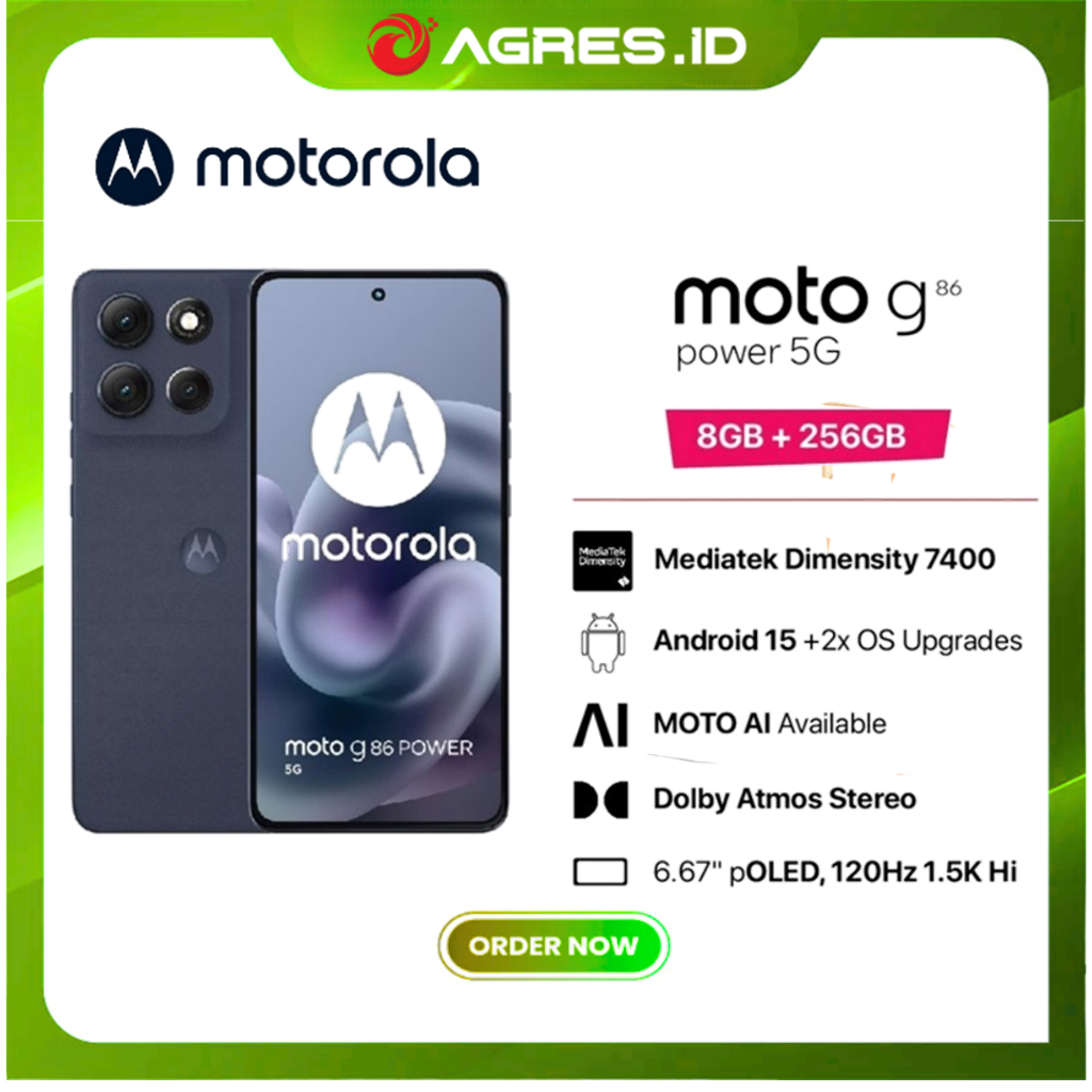 Motorola Moto G86 Power 5G 8/256GB Dimensity7400 6720mAh 6.67 1.5K 120Hz 50MP LYT600 MotoAI